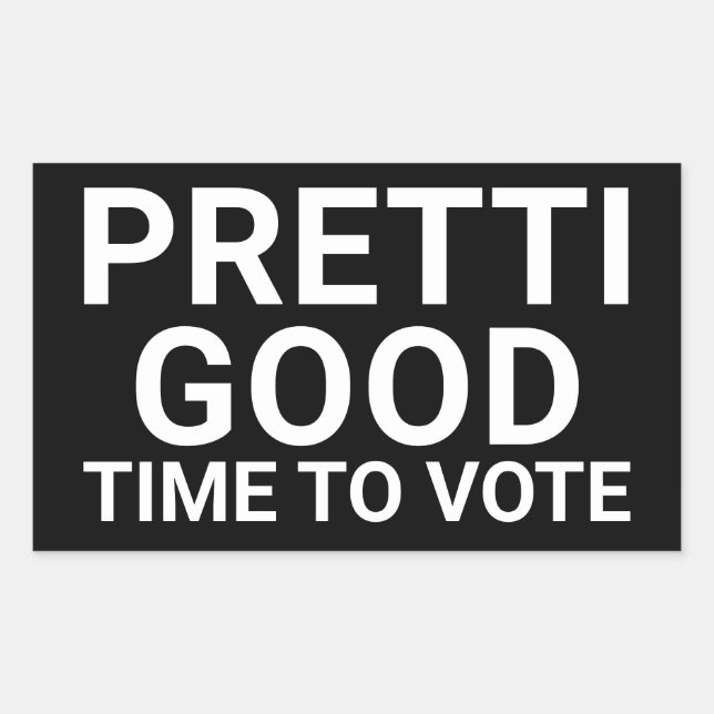 Adesivo Retangular Sinal de Jardim PRETTI BOM Momento Para Votar (Frente)