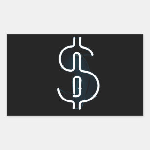 Adesivo Retangular Sinal de Neon Dólar