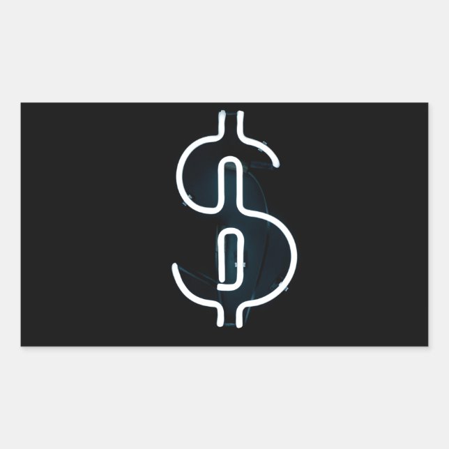 Adesivo Retangular Sinal de Neon Dólar (Frente)