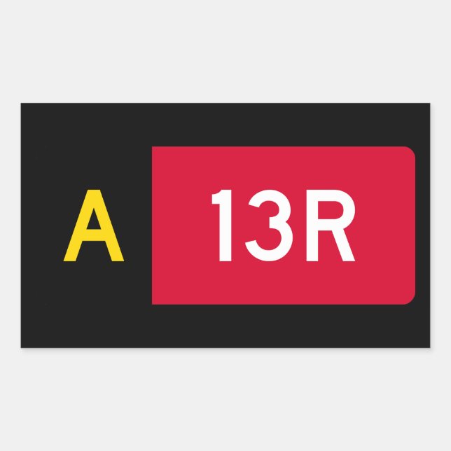 Adesivo Retangular Sinal de ponto de retenção A13R (Frente)