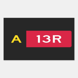 Adesivo Retangular Sinal de ponto de retenção A13R