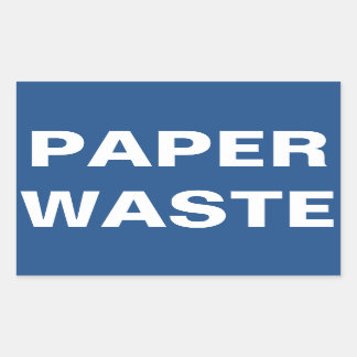 Adesivo Retangular Sinal de Resíduos de Papel