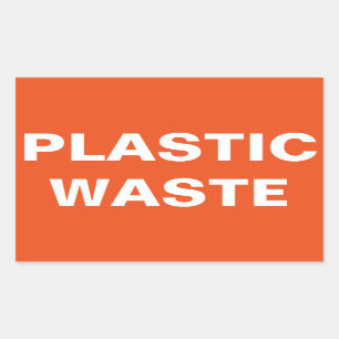 Adesivo Retangular Sinal de Resíduos Plásticos