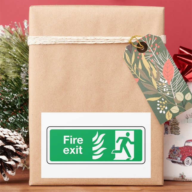 Adesivo Retangular Sinal de saída de fogo (Criador carregado)