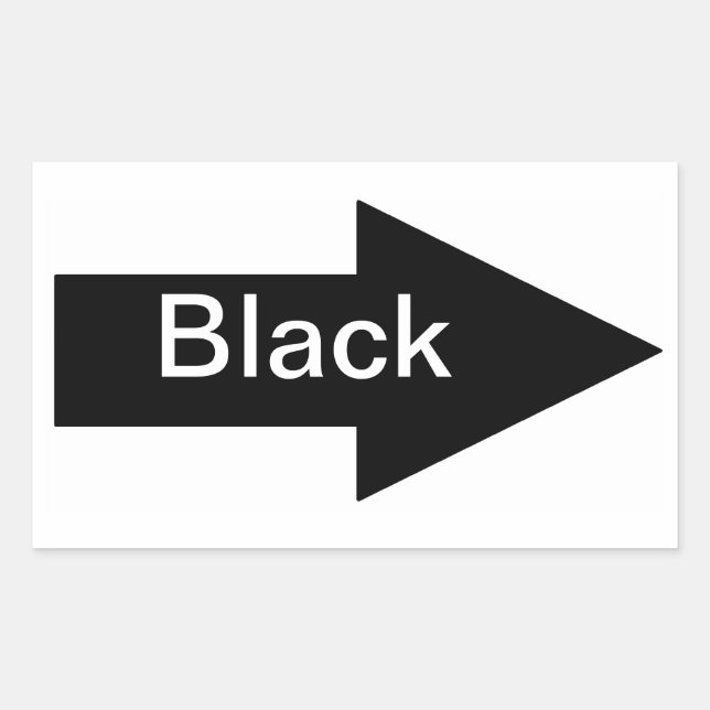Adesivo Retangular Sinal de Seta Preta (Frente)