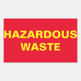 Adesivo Retangular Sinal dos resíduos perigosos