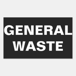 Adesivo Retangular Sinal geral de desperdício