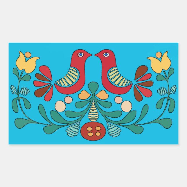 Adesivo Retangular Sinal Hex, Pássaros De Amor, (Frente)