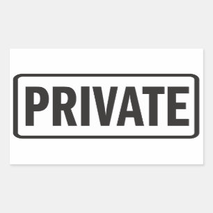 Adesivo Retangular Sinal privado para o escritório
