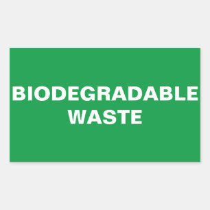 Adesivo Retangular Sinal Waste biodegradável