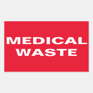 Adesivo Retangular Sinal Waste médico