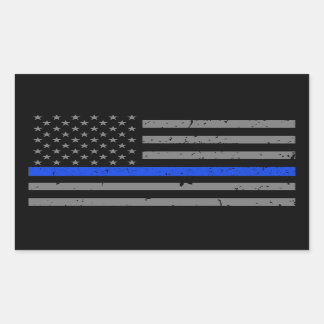 Adesivo Retangular Sinalizador Americano Thin Blue Line
