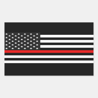 Adesivo Retangular Sinalizador Americano Thin Red Line