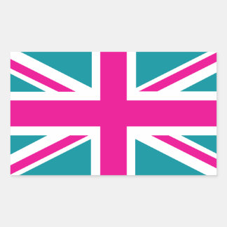 Adesivo Retangular Sinalizador de Chock Pink Union Jack British(UK)
