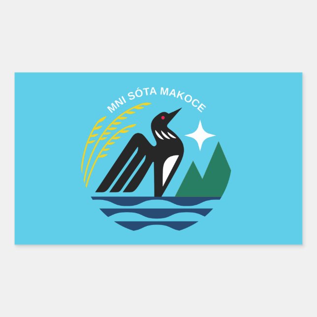 Adesivo Retangular Sinalizador de Selo do Estado do Minnesota (Frente)