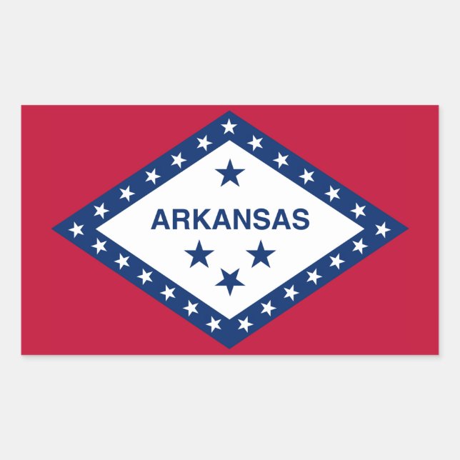 Adesivo Retangular Sinalizador do Estado do Arkansas (Frente)
