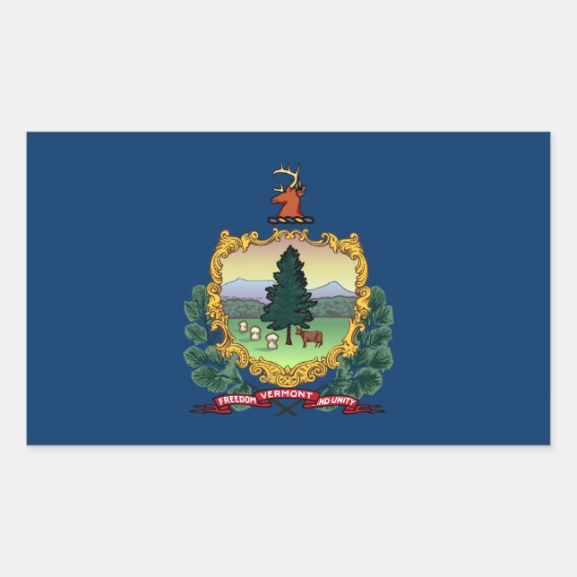 Adesivo Retangular Sinalizador do Estado Vermont (Frente)