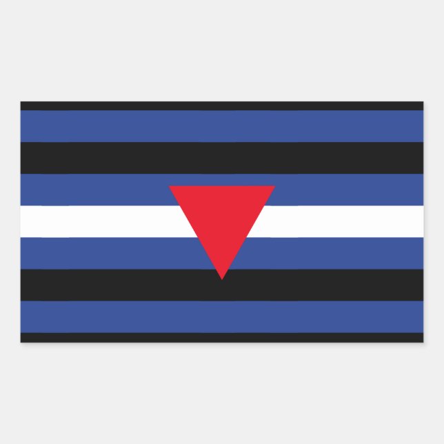 Adesivo Retangular Sinalizador do Orgulho da Fila de Couro (Frente)