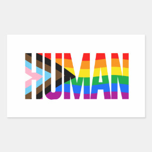 Adesivo Retangular Sinalizador do Orgulho da Inclusividade Humana