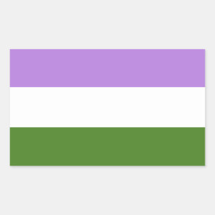 Adesivo Retangular Sinalizador do Orgulho do Genderqueer