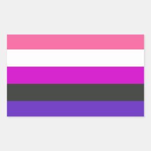 Adesivo Retangular Sinalizador do Orgulho Genderfluido