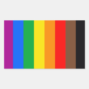 Adesivo Retangular Sinalizador do Orgulho LGBTQ (8 faixas)