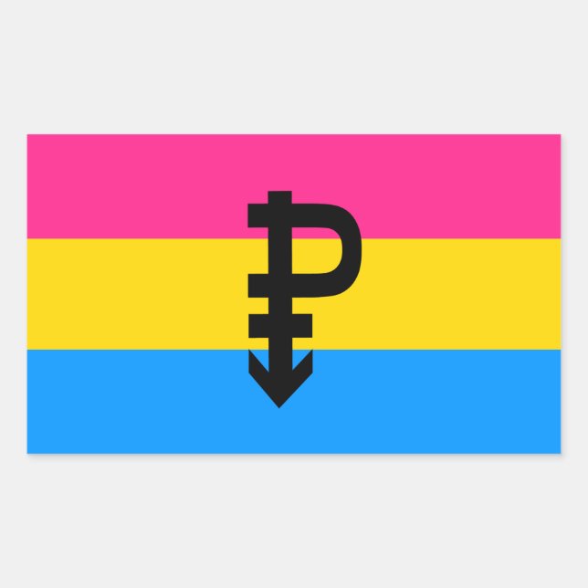 Adesivo Retangular Sinalizador do Orgulho Pansexual (Frente)