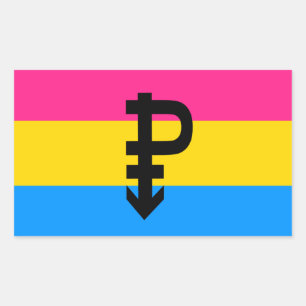 Adesivo Retangular Sinalizador do Orgulho Pansexual
