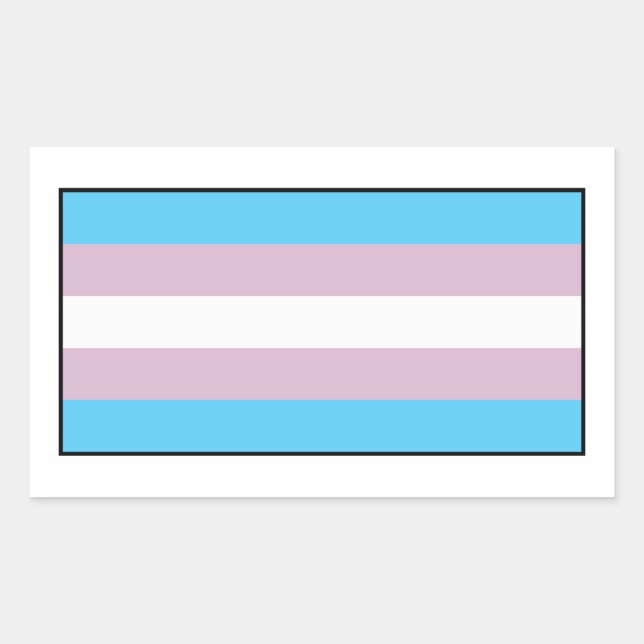 Adesivo Retangular Sinalizador do Orgulho Transgênero (Frente)