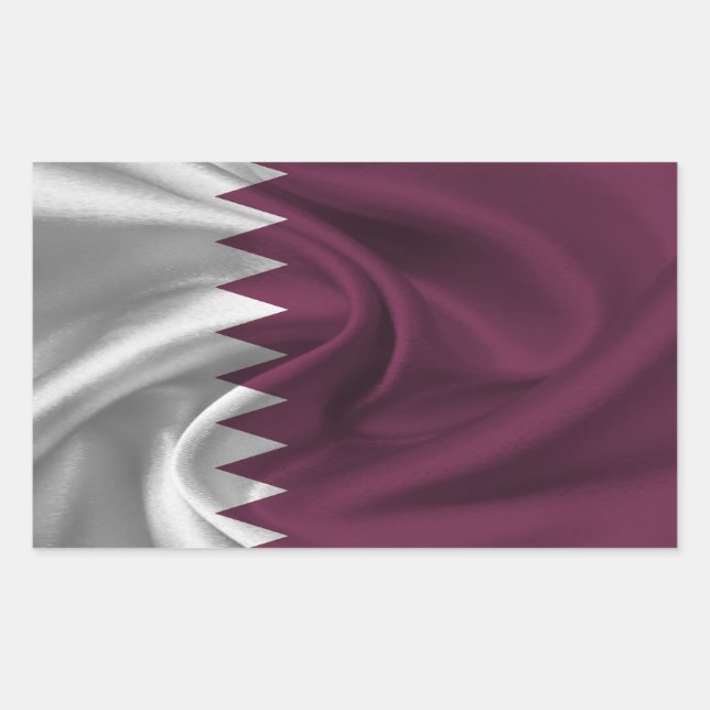 Adesivo Retangular Sinalizador do Qatar (Frente)