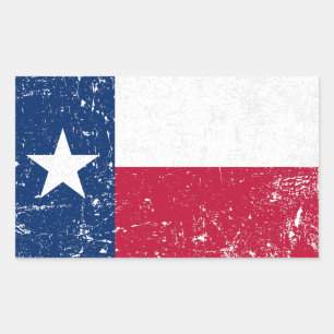Adesivo Retangular Sinalizador Grunge do Texas em dificuldades