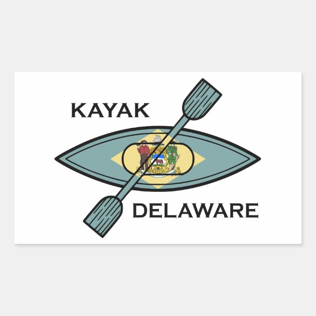 Adesivo Retangular Sinalizador Kayak Delaware (Frente)
