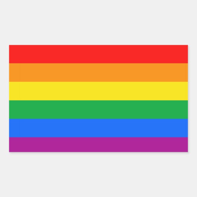 Adesivo Retangular Sinalizador LGBTQ+ Rainbow (Frente)