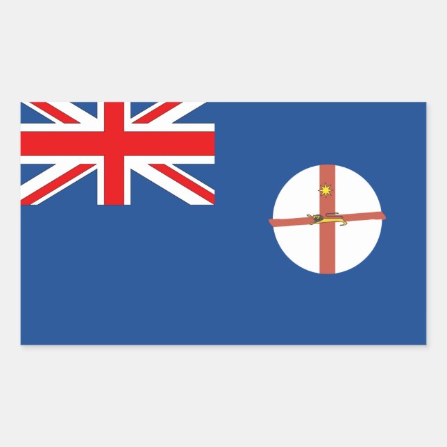 Adesivo Retangular Sinalizador Nova Gales do Sul, Austrália (Frente)