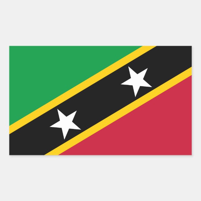 Adesivo Retangular Sinalizador santo Kitts e Nevis (Frente)