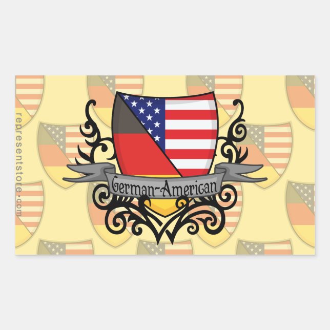 Adesivo Retangular Sinalizador Shield Alemão-Americano (Frente)