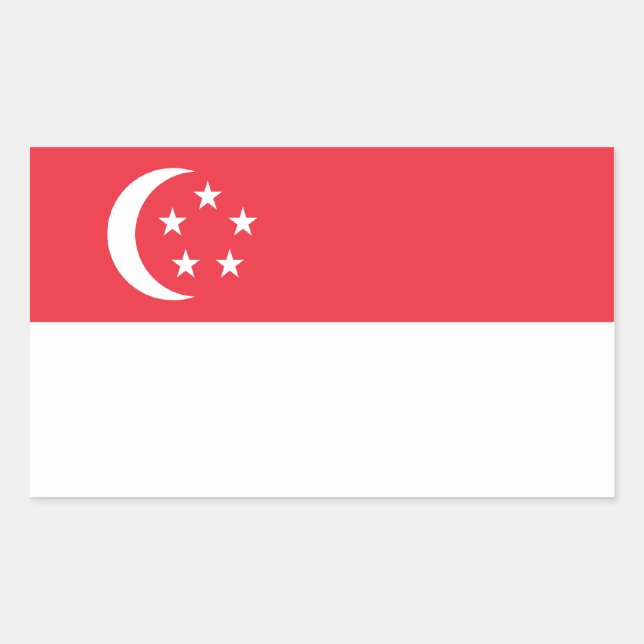 Adesivo Retangular Sinalizador Singapura/Singapura (Frente)