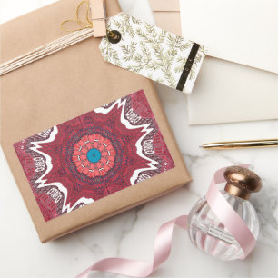 Adesivo Retangular Sindhi Ethnic Tribal Standard Art Impressão