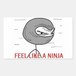 Adesivo Retangular Sinta como um Ninja
