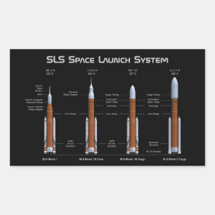 Adesivo Retangular Sistema de Lançamento de Espaço SLS