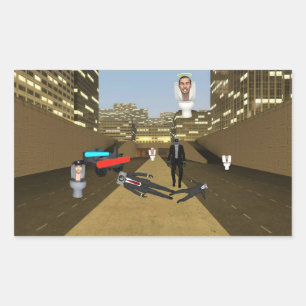 Adesivo Retangular Skibidi Toilet Sticker :)