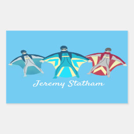 Adesivo Retangular Skydiving de macacão