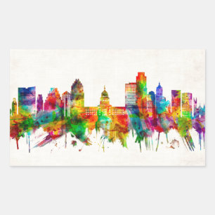 Adesivo Retangular Skyline Austin Texas