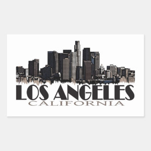 Adesivo Retangular Skyline da Califórnia em Los Angeles