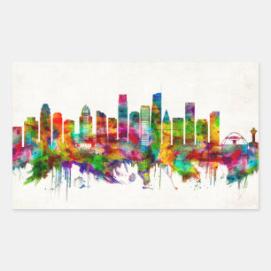 Adesivo Retangular Skyline da Califórnia em Los Angeles