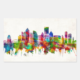 Adesivo Retangular Skyline da Pensilvânia de Pittsburgh