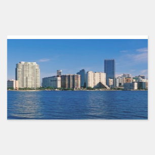 Adesivo Retangular Skyline de Miami, Florida