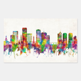 Adesivo Retangular Skyline de Richmond Virginia