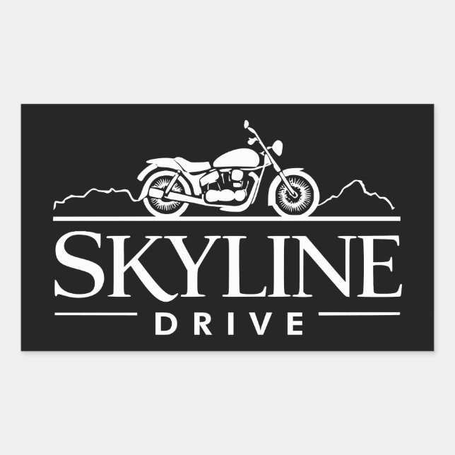 Adesivo Retangular Skyline Drive Virginia Motorcycle (Frente)