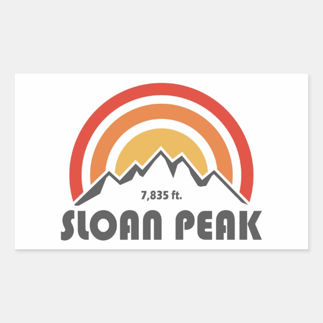 Adesivo Retangular Sloan Peak Washington (Frente)